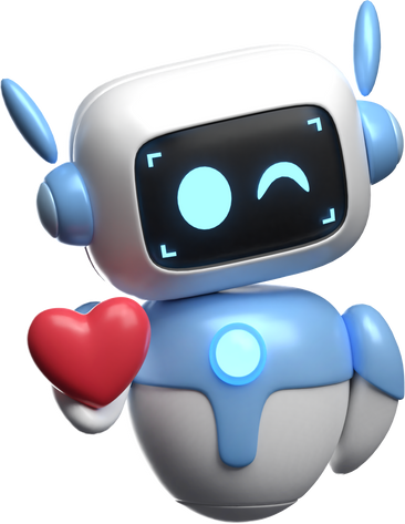 3D Robot Giving Heart Illustration